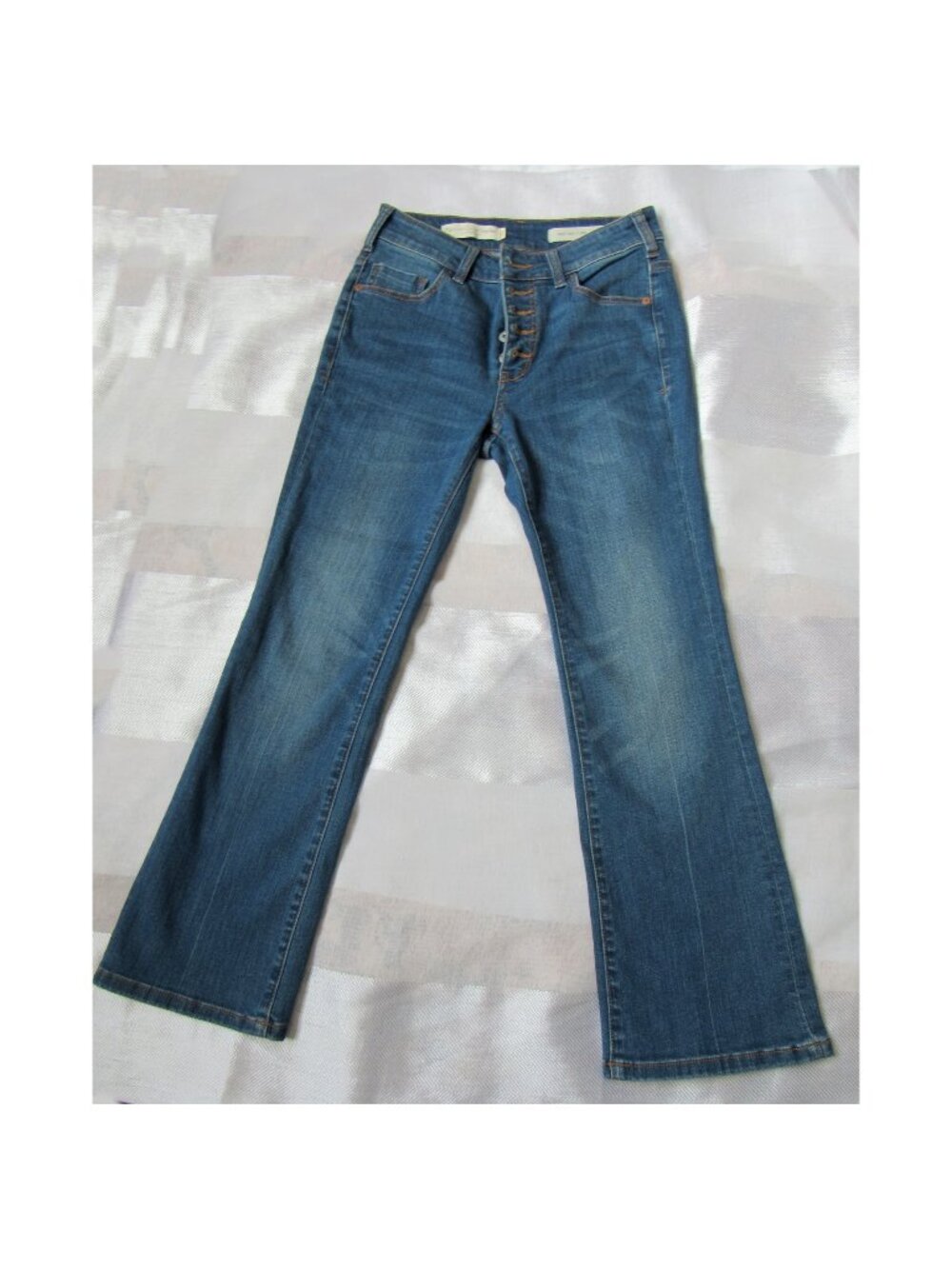 Pilcro and the Letterpress Anthropologie Jeans High Rise Flare Blue Size 26,